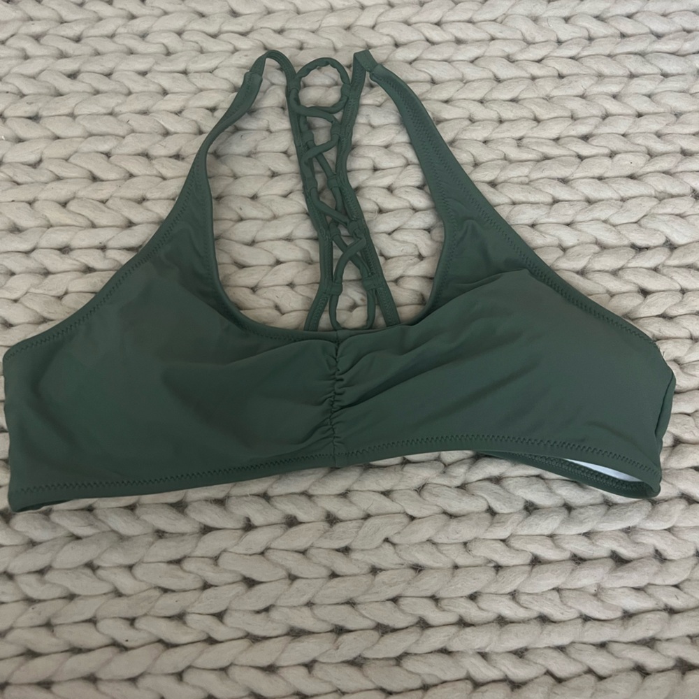 Women’s Olive Green Lace-Back Swim Bottoms